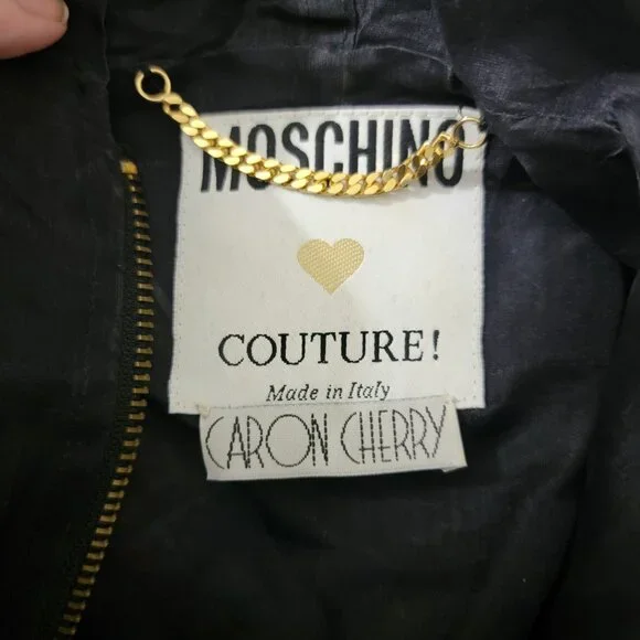 Vintage Moschino Couture Park Avenue Sheer Tulle Anorak Jacket Black 8 - Picture 9 of 10